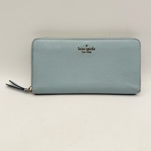 Kate Spade New York Leila Large Continental Wallet Pebble Leather Blue